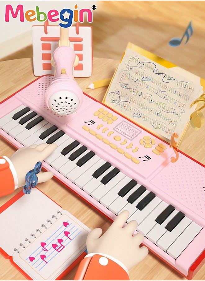 MEBEGIN - Piano Keyboard with 37 Keys, Microphone and Piano Score, Multifunctional Portable Electronic Piano with Recording Function and Quick-release Elevated Bracket, Educational Instruments Toy for Kids, Early Development Activity Toy, 41.5*14.5*5cm - Image 1