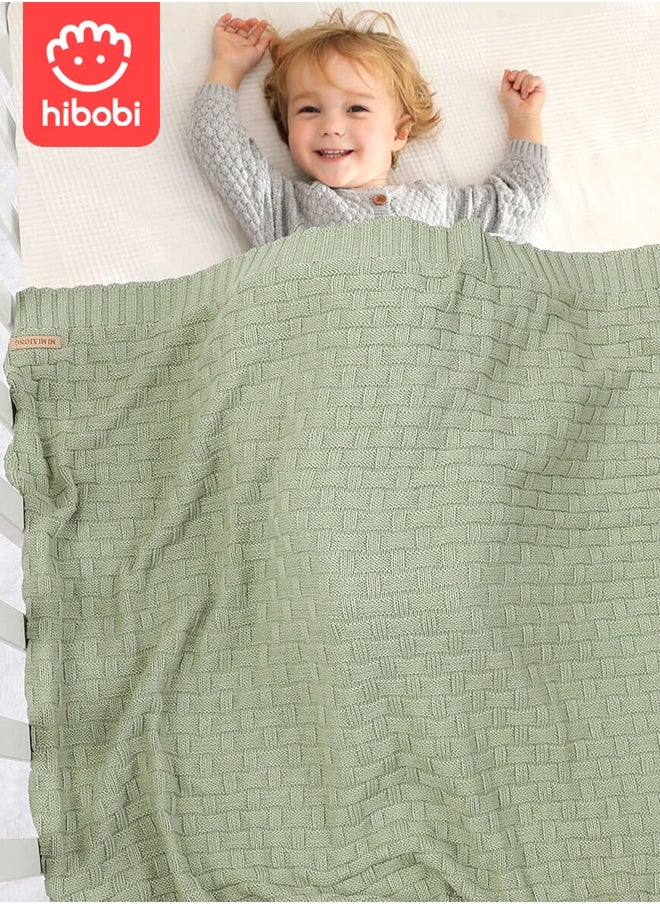 hibobi Baby Solid Color Knitted Cotton Windproof Quilt Blanket  - Image 1