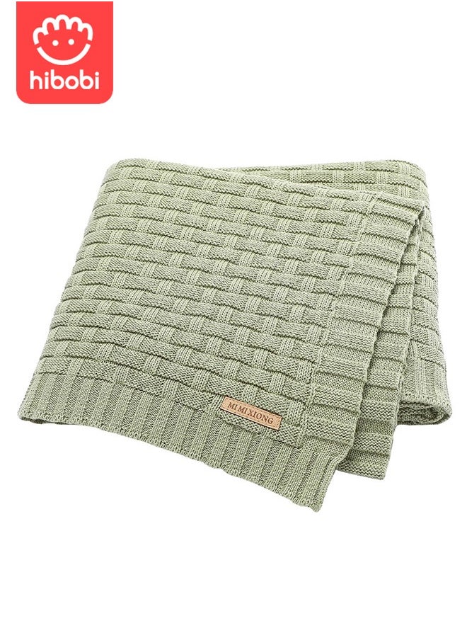 hibobi Baby Solid Color Knitted Cotton Windproof Quilt Blanket  - Image 3