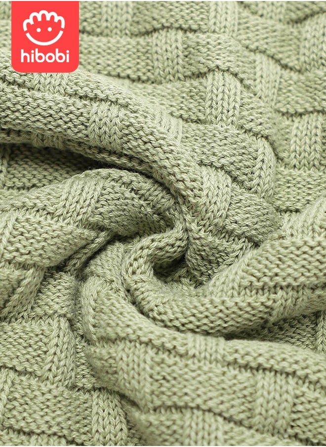 hibobi Baby Solid Color Knitted Cotton Windproof Quilt Blanket  - Image 2