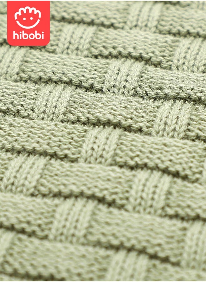 hibobi Baby Solid Color Knitted Cotton Windproof Quilt Blanket  - Image 4