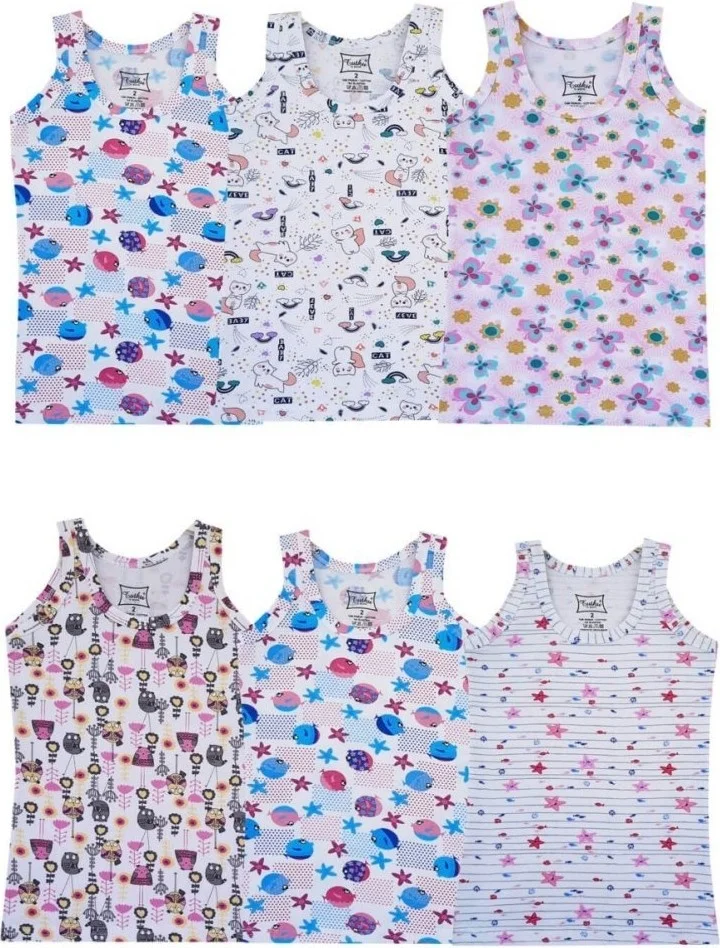 اوسكاسا Passion Elastane Print Girl Wide Strap Undershirt 6 Pieces