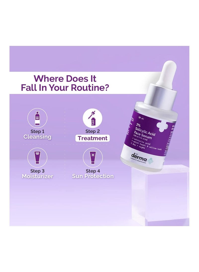 THE derma Co 2% Salicylic Acid Face Serum For Acne And Acne Marks 30 ml  - Image 3