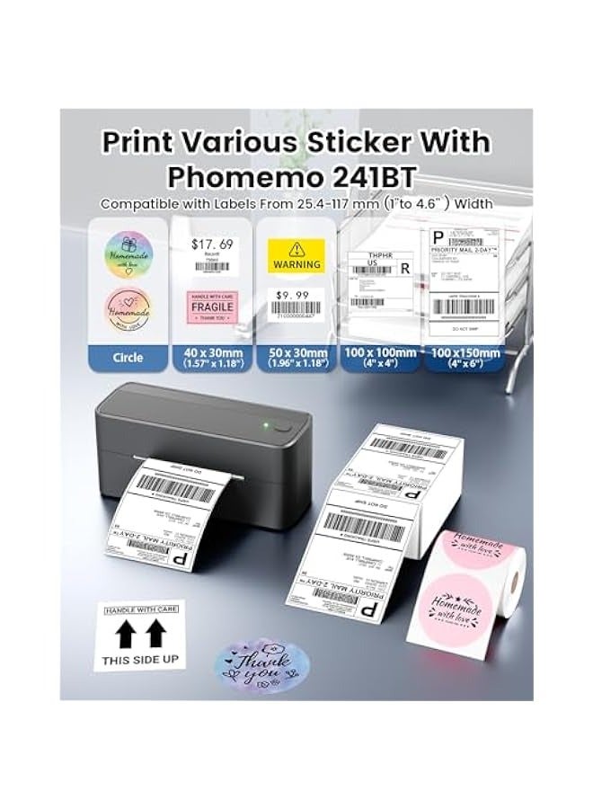 phomemo Thermal Label Printer, 4X6 Shipping Label Printer for Small Business, Wireless Label Printer for Package for Phone  Pad  PC, Used for  UPS,  TikTok, USPS, FedEx, DHL - Image 4