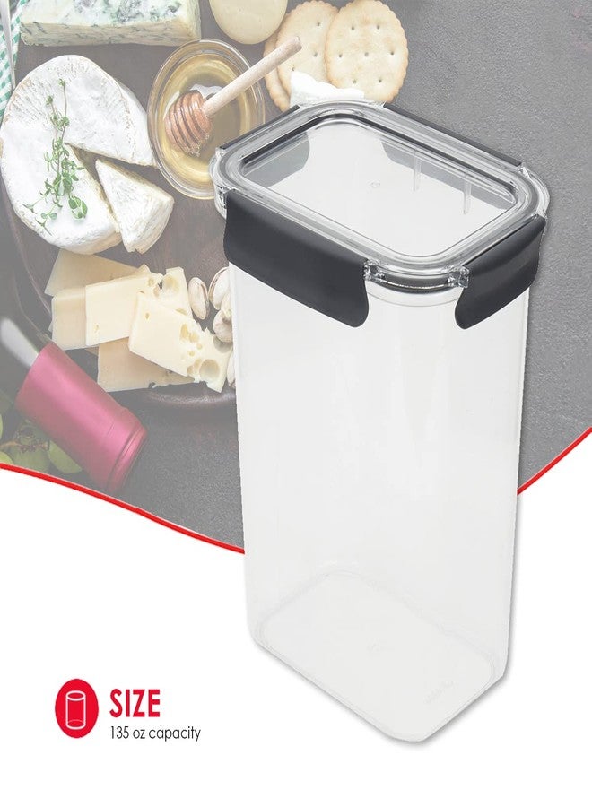 Home Basics Airtight Food Container | Powerful Air Tight Locking System | Rounded Corner | Sturdy Plastic and Silicone | Great for Liquids | Great for Lunches and Leftovers | (135 oz) - Image 2