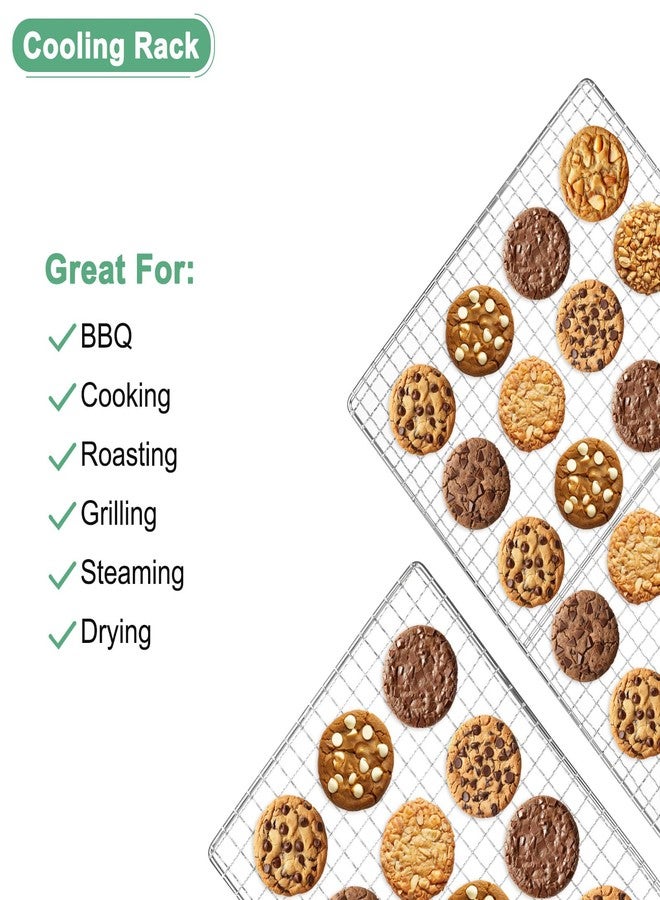 M METERXITY Cooling Rack, 12" x 10" Stainless Steel Baking Rack for BBQ/Cooking/Roasting/Grilling/Steaming/Drying, Wire Cooling Rack for Baking [Silver] - Image 5