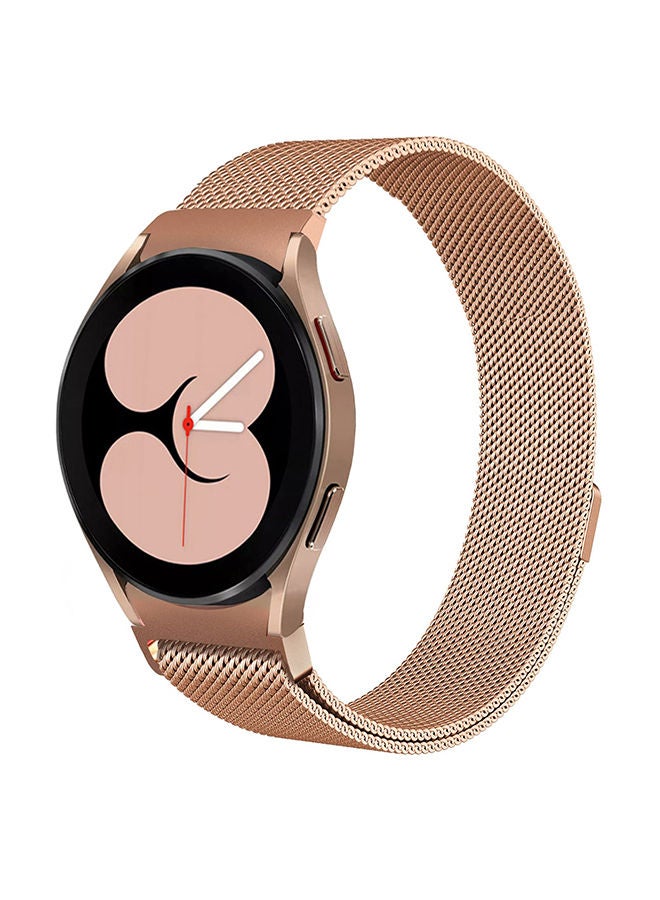 O Ozone حزام ميلانيزي فردي بدون فجوة لساعة سامسونج جالاكسي 4 مقاس 20 مم باللون الذهبي الوردي - Image 1