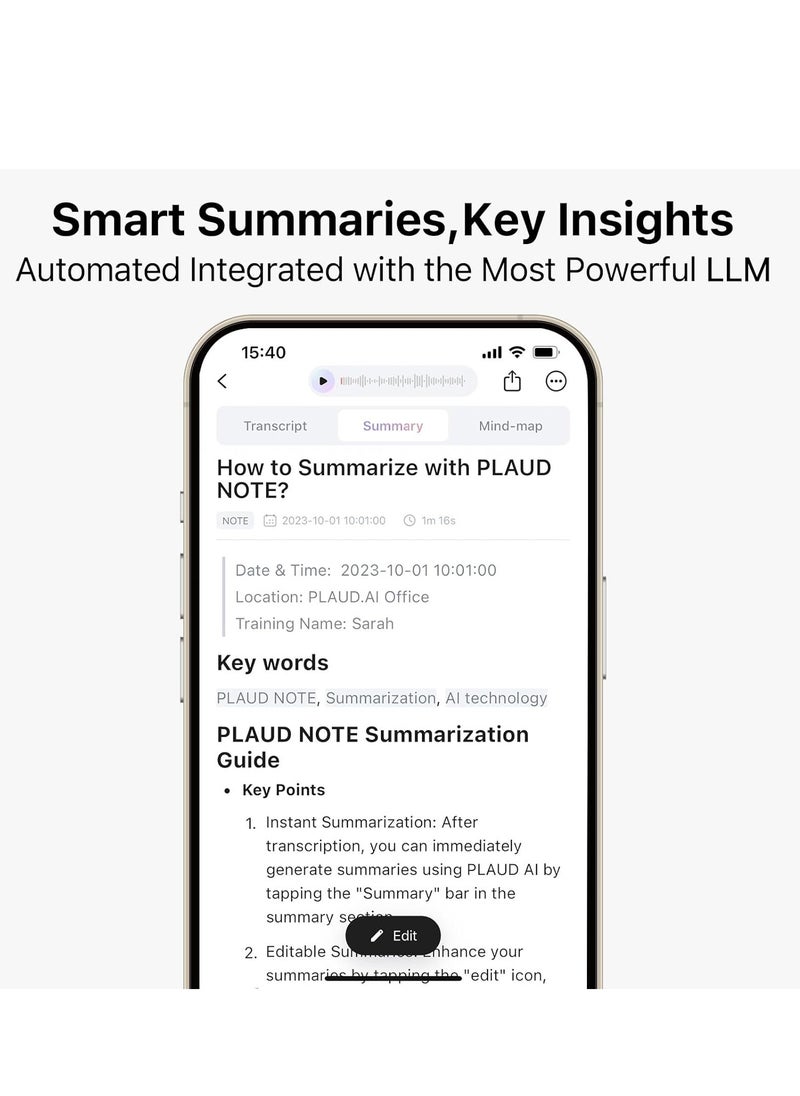 PLAUD - PLAUD NOTE AI Voice Recorder with Magnetic Case Black - Image 1