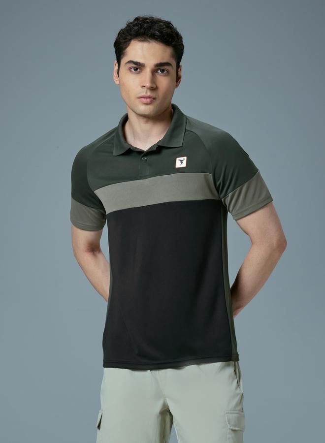 Technosport Technosport Color Block Short Sleeve Slim Fit Polo T-Shirt - Image 1