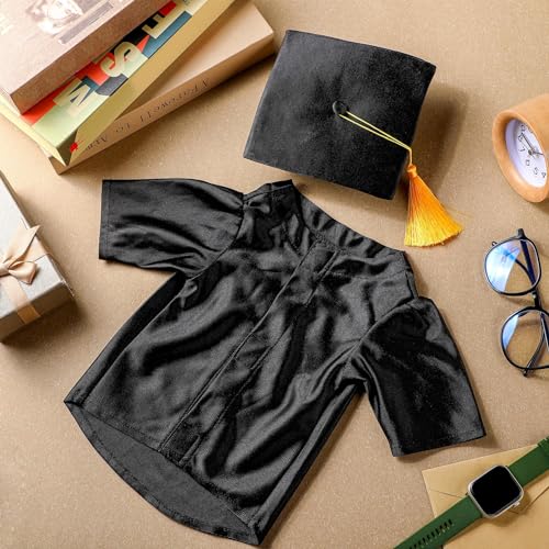 Bunnycool Dog Graduation Cap and Gown 2026 Washable Pet Graduation Costume for Dog Cat Shirt and Hat(Traditional,M,Black) - Image 5