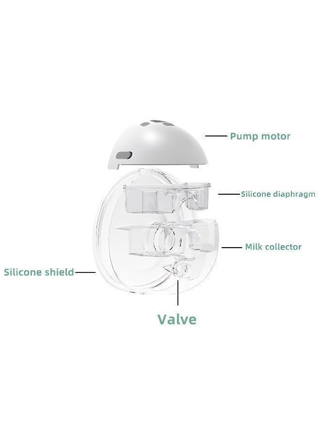 Yaqeen Wearable Electric Breast Pump (2-Pack) - Hands-Free, Portable & Ultra-Quiet Wireless Milk Extractor, 4 Modes & 12 Levels, Includes 17/19/21mm Flanges & Storage Bags - BPA Free - Image 2