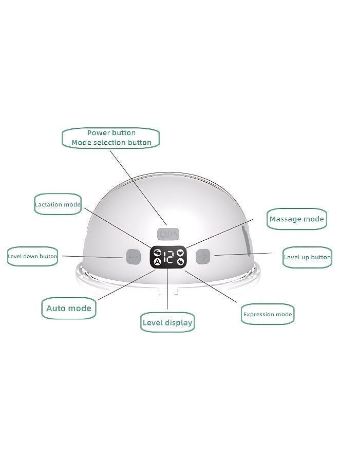 Yaqeen Wearable Electric Breast Pump (2-Pack) - Hands-Free, Portable & Ultra-Quiet Wireless Milk Extractor, 4 Modes & 12 Levels, Includes 17/19/21mm Flanges & Storage Bags - BPA Free - Image 3