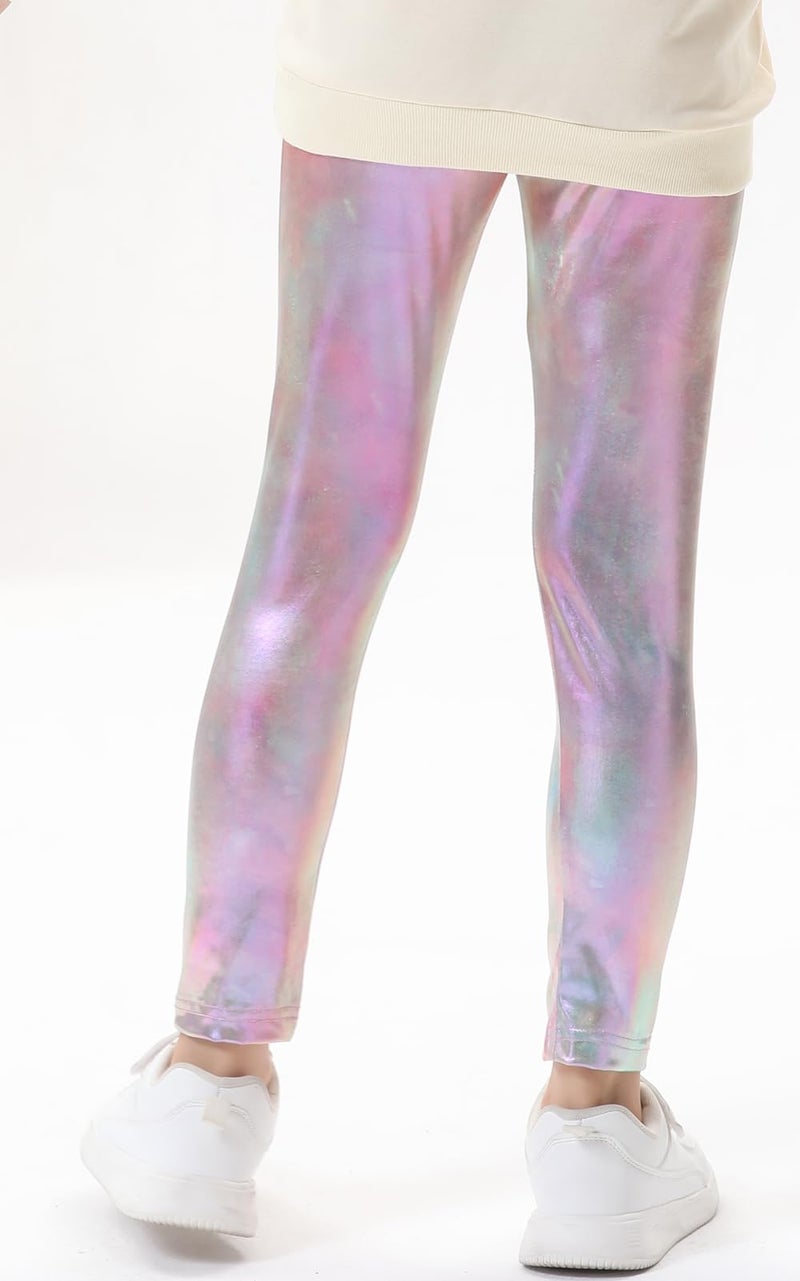 Frogwill Little Girls Sparkly Leggings Tie Dye Pants 5/6Y Pink - Image 4