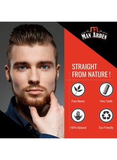 Man Arden Natural Kacchi Neem Wood Hair Comb For Healthy Scalp  - Image 5