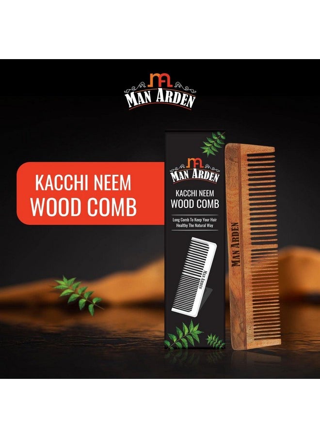 Man Arden Natural Kacchi Neem Wood Hair Comb For Healthy Scalp  - Image 3