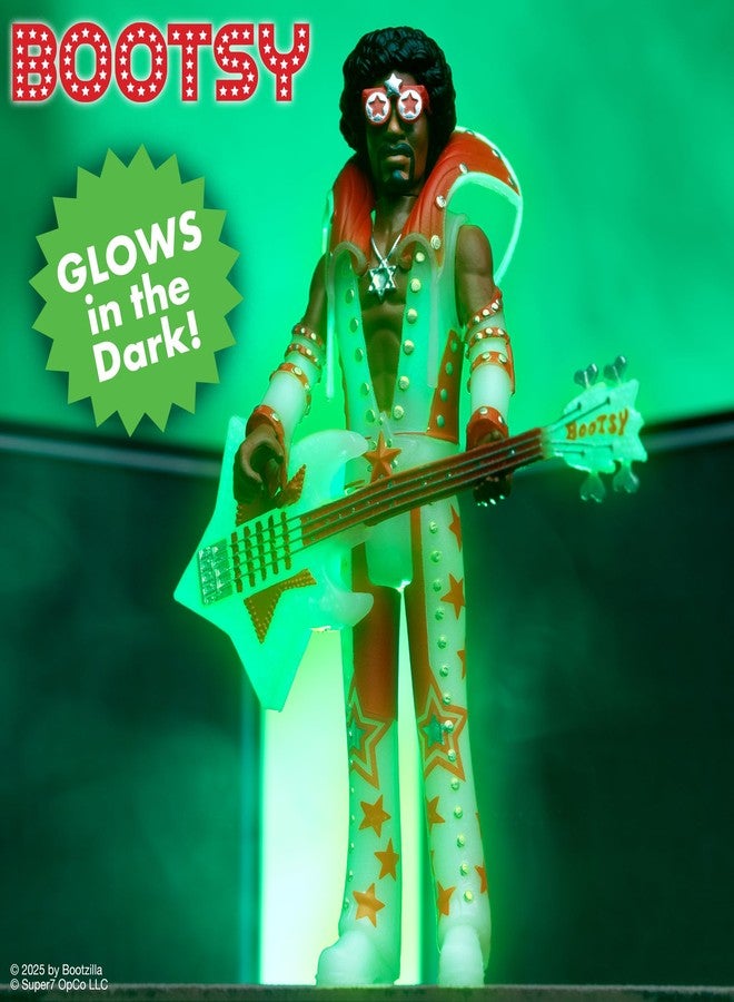 Super7 Bootsy Collins (Glow) - 3.75" Bootsy Collins Action Figure with Accessory Classic Music Collectibles and Retro Toys - Image 5
