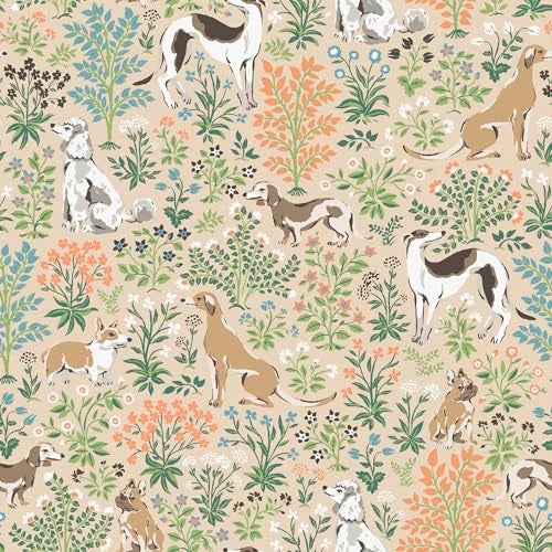 NuWallpaper x Printfresh Must Love Dogs Tan Peel and Stick Wallpaper Removable Wallpaper 205 in x 18 ft - Image 1