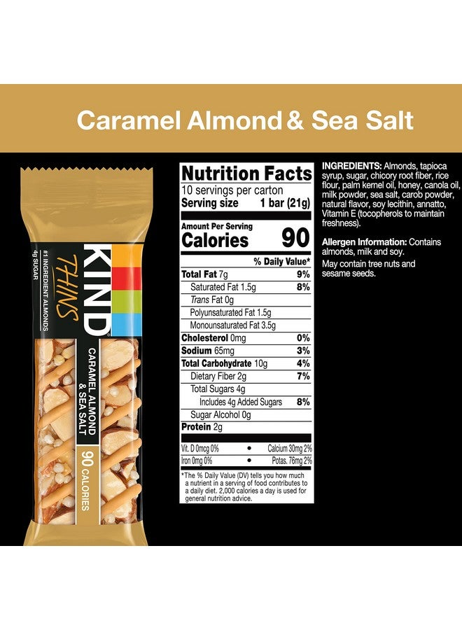 KIND THINS Caramel Almond & Sea Salt, Gluten Free, 100 Calories, 10 count - Image 2