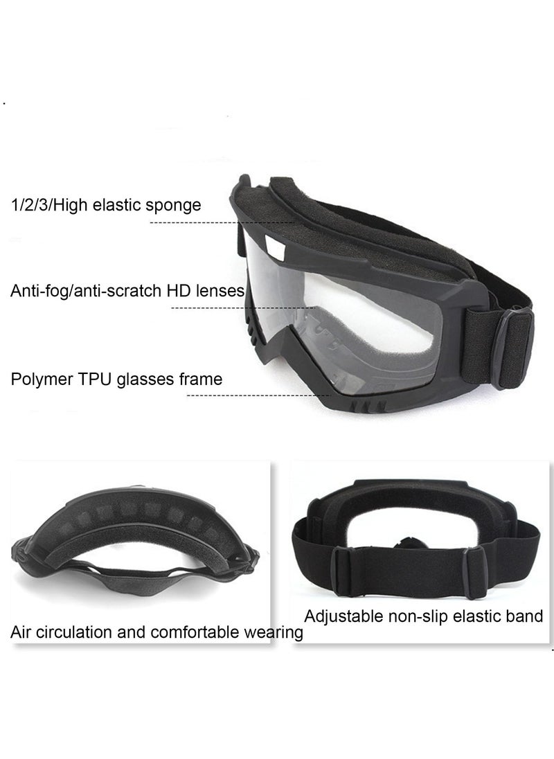 CMGTYYD - Dirt Bike Goggles, 2 Pack Racing Helmet Goggles with Adjustable Non-slip Elastic Band, Windproof and Dust-Proof Riding Goggles, Ski Goggles for Adults, Men, Women and Youth Kids - Image 1