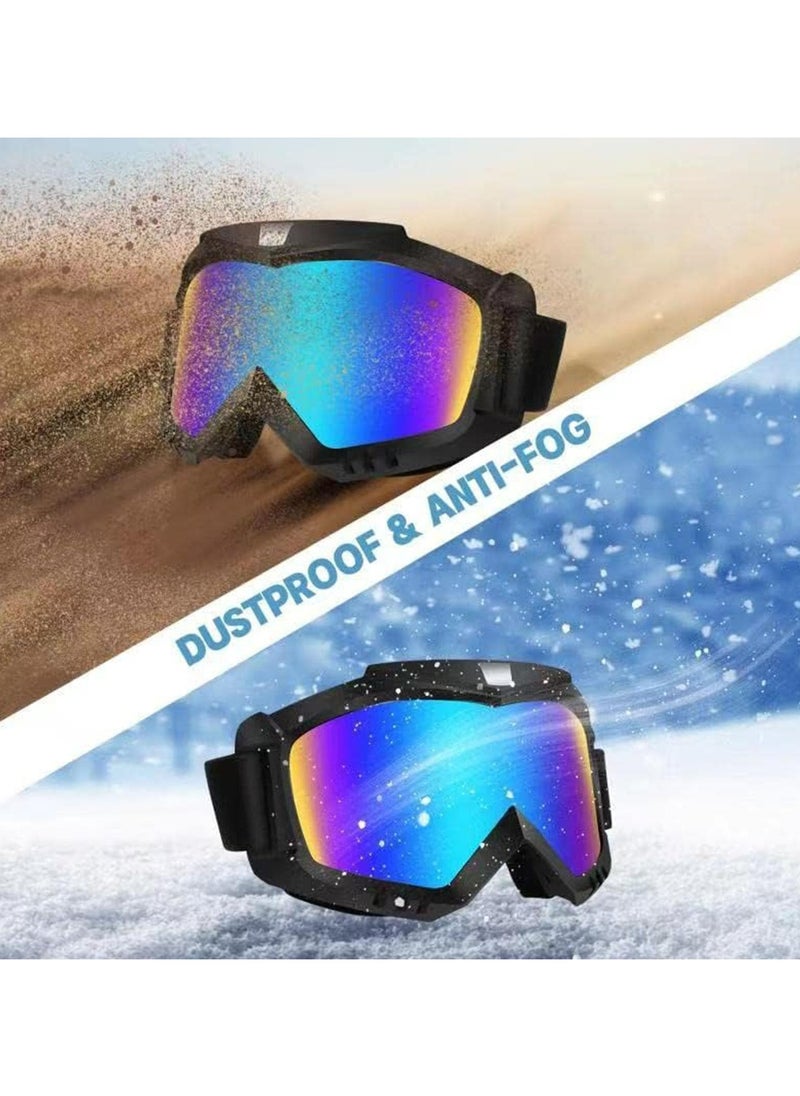 CMGTYYD - Dirt Bike Goggles, 2 Pack Racing Helmet Goggles with Adjustable Non-slip Elastic Band, Windproof and Dust-Proof Riding Goggles, Ski Goggles for Adults, Men, Women and Youth Kids - Image 1