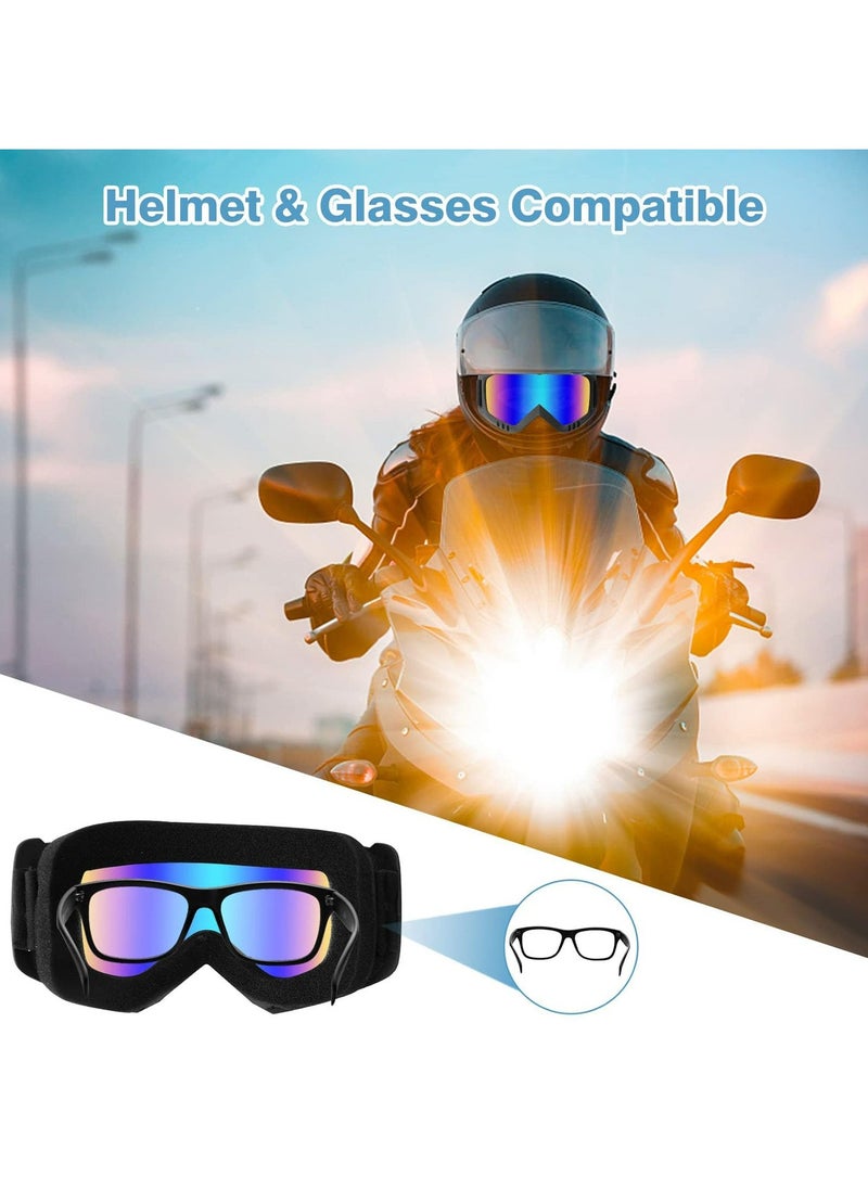 CMGTYYD - Dirt Bike Goggles, 2 Pack Racing Helmet Goggles with Adjustable Non-slip Elastic Band, Windproof and Dust-Proof Riding Goggles, Ski Goggles for Adults, Men, Women and Youth Kids - Image 1