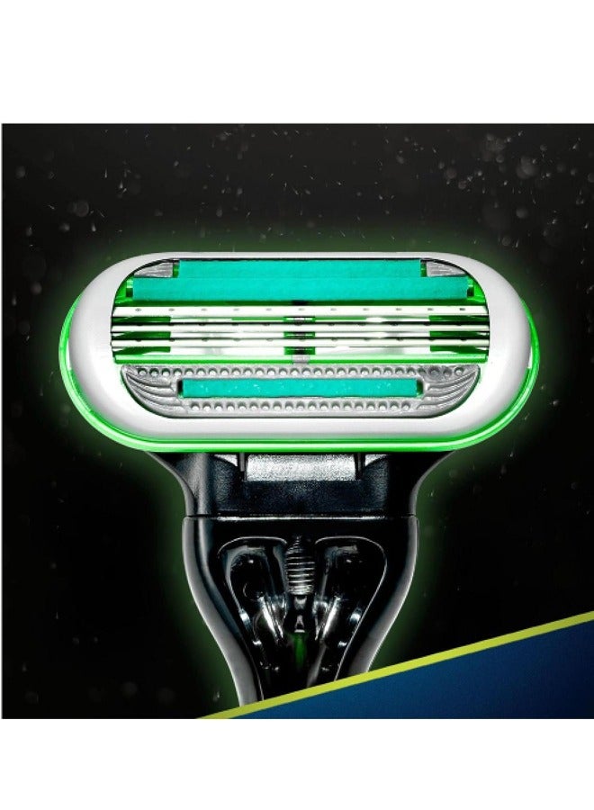 Gillette Men's Body Razor, 3 Blades, Green - Pack of 3 - Image 4