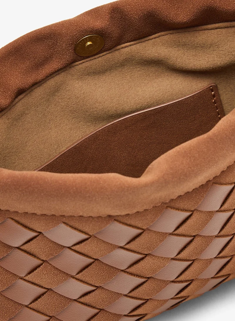 ELLA Brown woven detail strap crossbody bag for Women | Best Price UAE