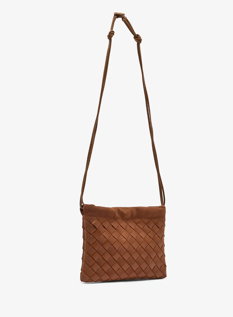 ELLA Brown woven detail strap crossbody bag for Women | Best Price UAE
