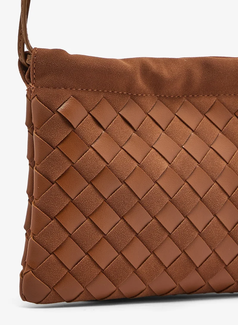 ELLA Brown woven detail strap crossbody bag for Women | Best Price UAE