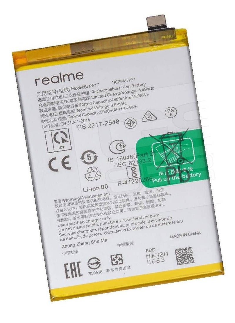 ELTRAZONE High Quality Original Replacement Battery for Realme C53 (RMX3760), C67 (RMX3890), Realme 12 5G, Realme 12X 5G, and Realme C65 4G – Durable, Long-Lasting Power Cell with Perfect Fit and Advanced Safety Features for Reliable Smartphone Performance - Image 1