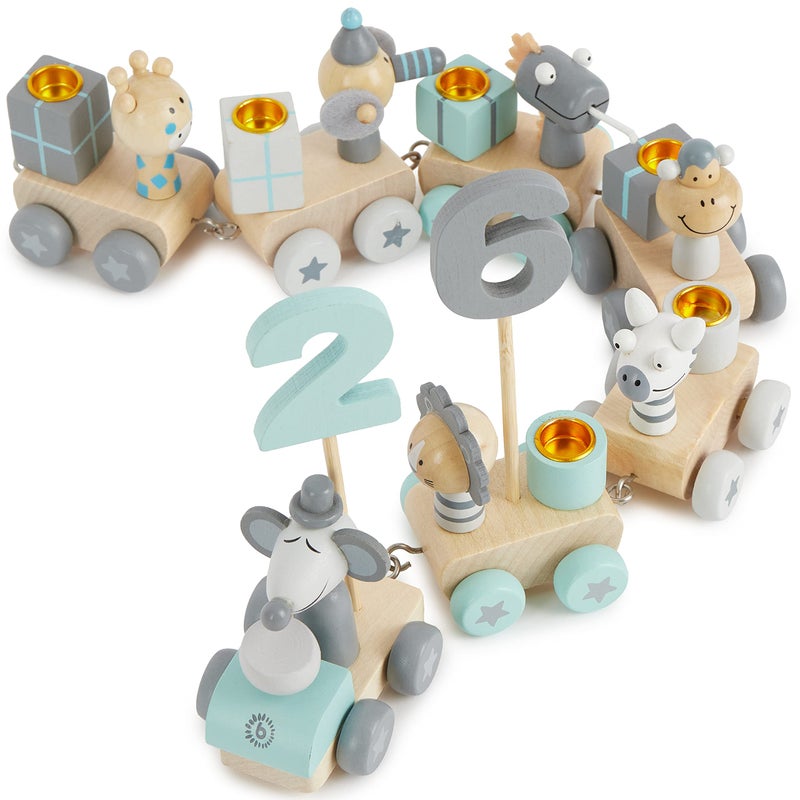 Bieco | Wooden Train | Children's Wooden Train | Children's Train | Wooden Candle Holder | Wooden Train | Wooden Train | Wooden Train | Wooden Train | Train Candle Holder - Image 1