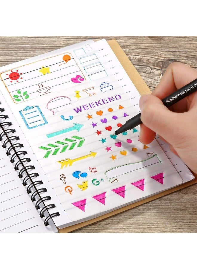 HASTHIP® 20 PCS Journal Stencil Plastic Planner Set for Journal, Notebook, Diary, Scrapbook, DIY Drawing Template, Journal Stencils 4x7 Inch - Image 4