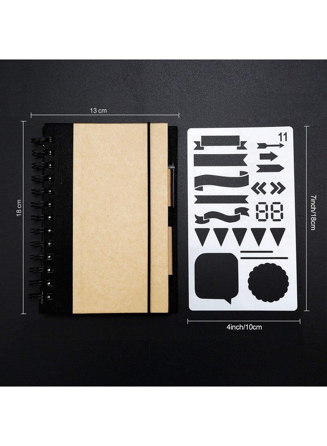 HASTHIP® 20 PCS Journal Stencil Plastic Planner Set for Journal, Notebook, Diary, Scrapbook, DIY Drawing Template, Journal Stencils 4x7 Inch - Image 3