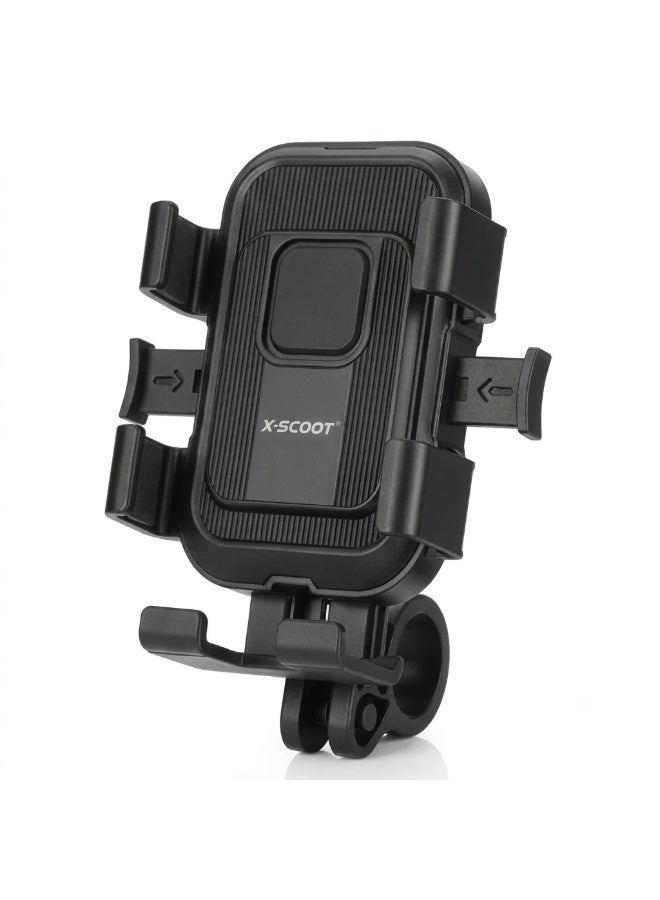 أكس-سكوت حامل الهاتف العالمي للدراجات الهوائية والنارية X-Scoot XS-813، قاعدة دوارة 360 درجة، يناسب جميع الهواتف الذكية - أسود - Image 3
