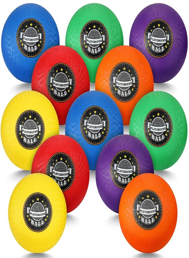 Jerify 12 Pack 8.5 Inch Playground Balls Rubber Sport Kickballs Bulk 6 Colors Inflatable Dodgeballs Bouncy Balls for Adults Indoors Outdoors Games Gym Exercise(Bright Colors) - Image 1