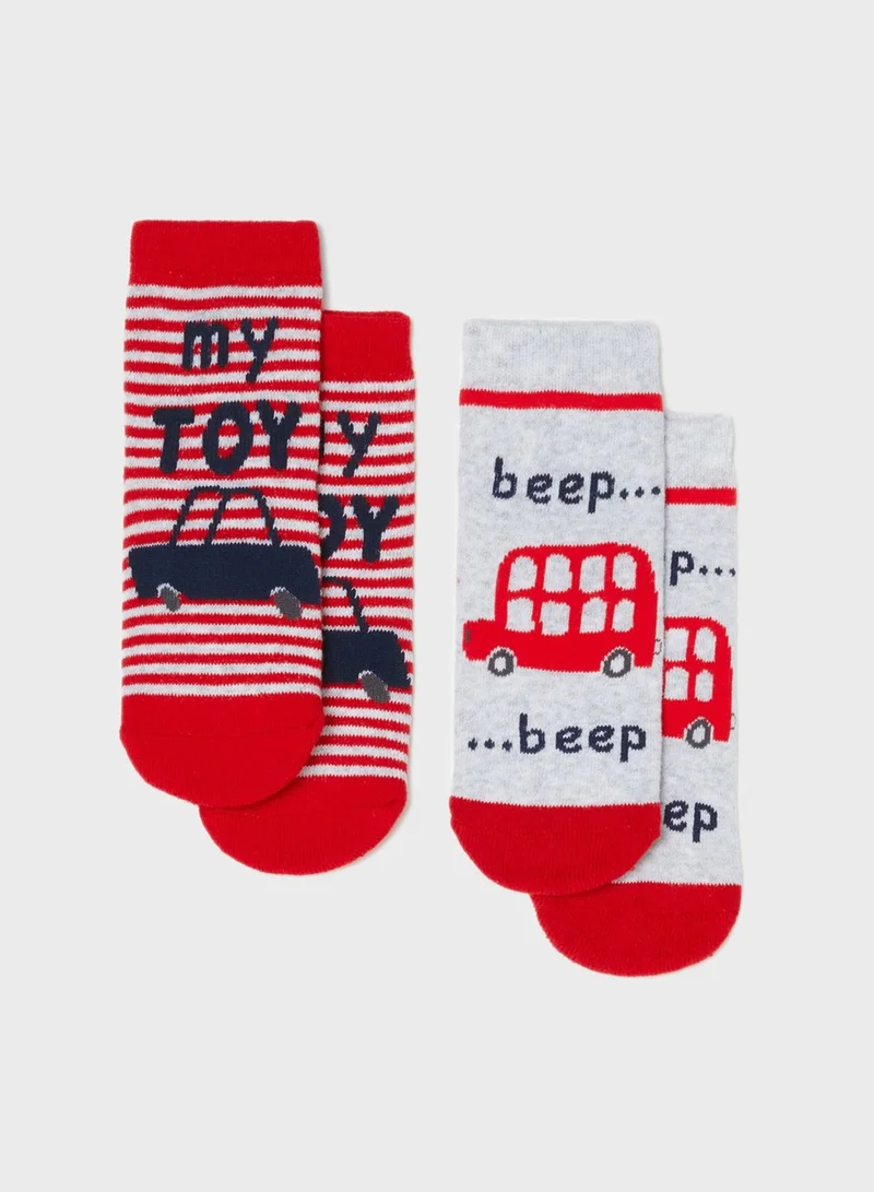 Ovs Infant 2 Pack Assorted Socks
