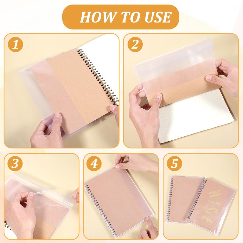 SynHHergyx 10pcs Clear A5 Book Covers Plastic Exercise Books Covers Waterproof Plastic Sleeves Transparent Slip on Book Cover for Home Office Books (8.5 * 5.9 Inch) - Image 5