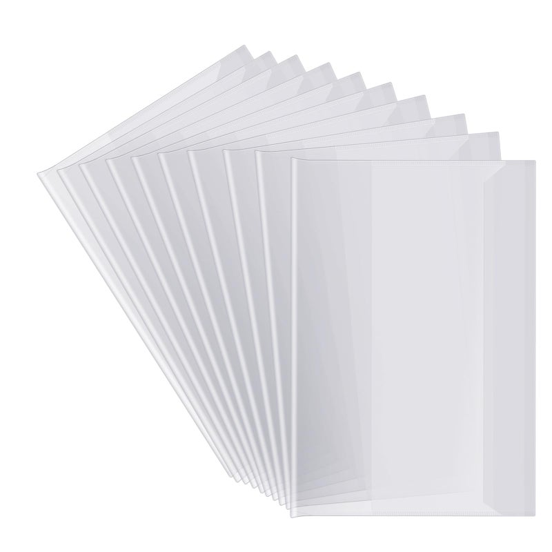 SynHHergyx 10pcs Clear A5 Book Covers Plastic Exercise Books Covers Waterproof Plastic Sleeves Transparent Slip on Book Cover for Home Office Books (8.5 * 5.9 Inch) - Image 1