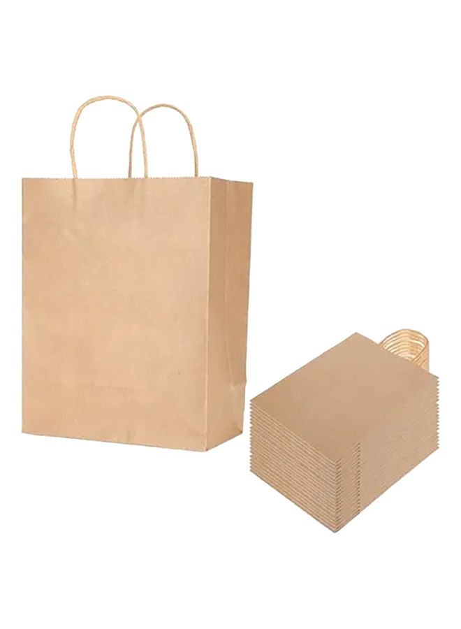 NIBEMINENT 60-Piece Paper Bags With Twisted Handles Brown - Image 1