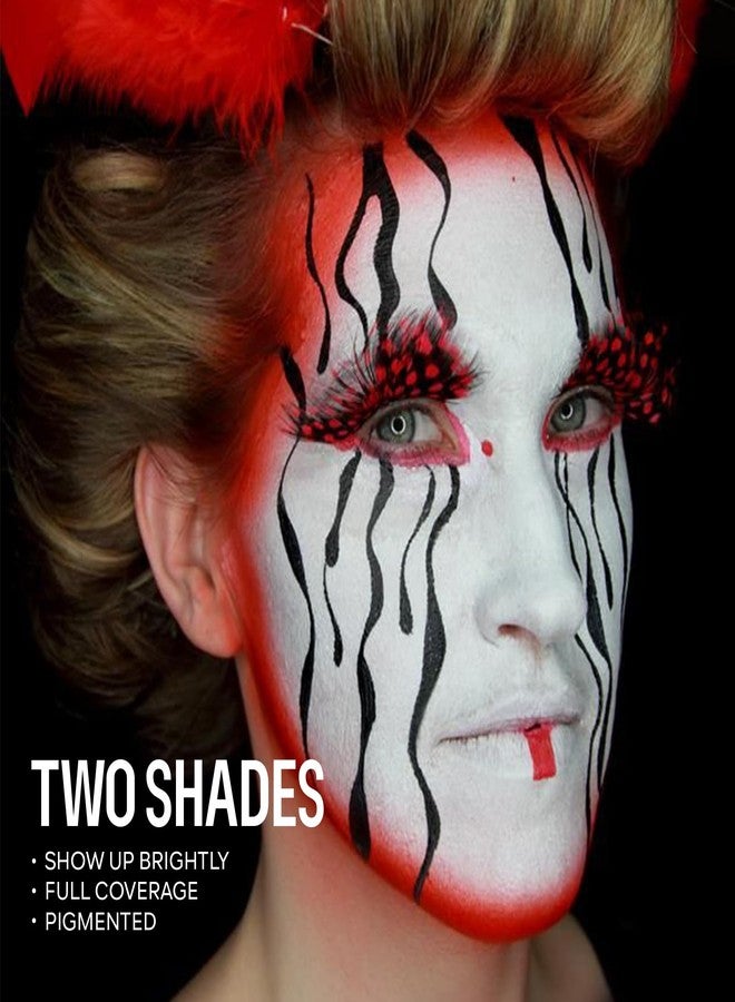 FREEORR Black Red Face Body Paint Makeup Foundation 30 g, Water Activated Cream to Powder Face Body Paint Makeup for Halloween Costume Cosplay Theater Stage Dress-Up Makeup, Matte Finish, Non Toxic - Image 3