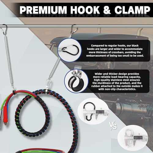 YiaChuii 2 PCS 20 Single Tender Spring Kit with Hose Holder and 3Hole Clamp Holder Heavy Duty Tender Spring for Semi Truck Air Lines Kit 2 Style Air Lines Holders for Trailer Tractor - Image 5