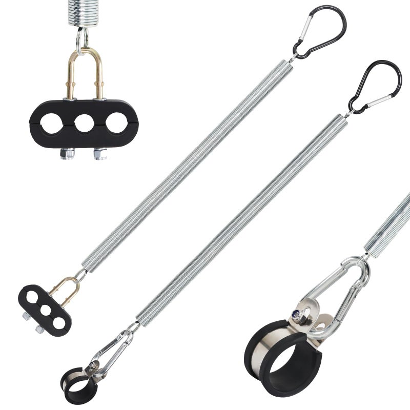 YiaChuii 2 PCS 20 Single Tender Spring Kit with Hose Holder and 3Hole Clamp Holder Heavy Duty Tender Spring for Semi Truck Air Lines Kit 2 Style Air Lines Holders for Trailer Tractor - Image 2