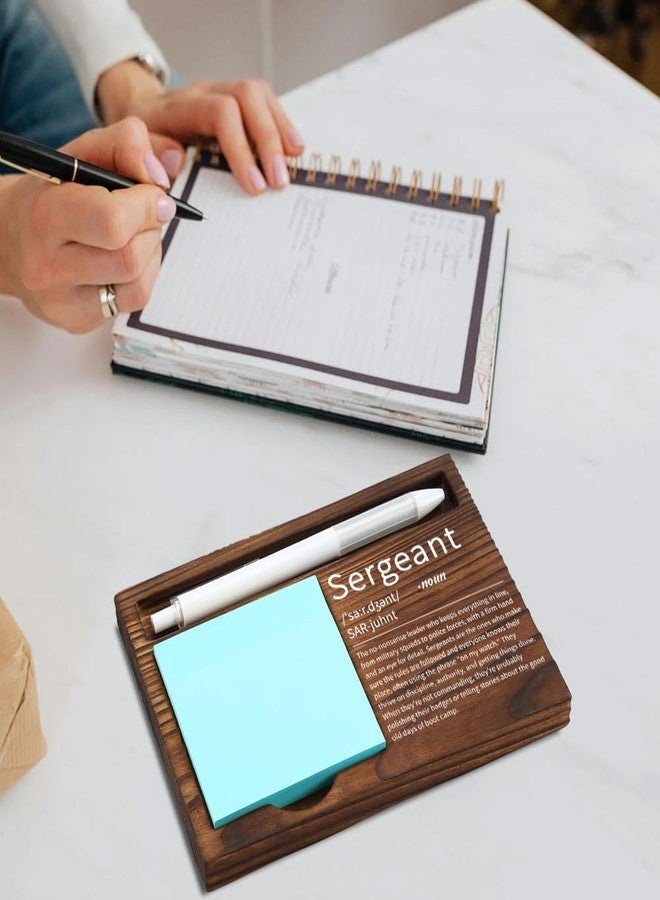 VYNWPDFLI Sergeant Office Decor, Military Leader Gift, Law Enforcement Desk Organizer, Discipline & Authority Recognition, Wooden Sticky Note Holder,LQQ53 - Image 3