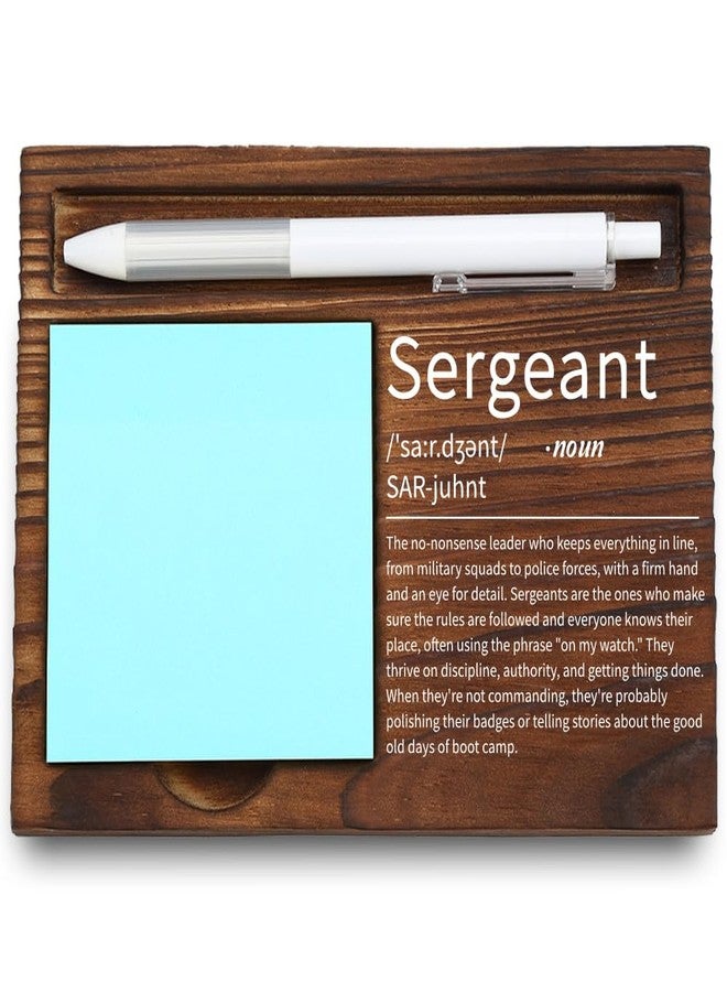 VYNWPDFLI Sergeant Office Decor, Military Leader Gift, Law Enforcement Desk Organizer, Discipline & Authority Recognition, Wooden Sticky Note Holder,LQQ53 - Image 1