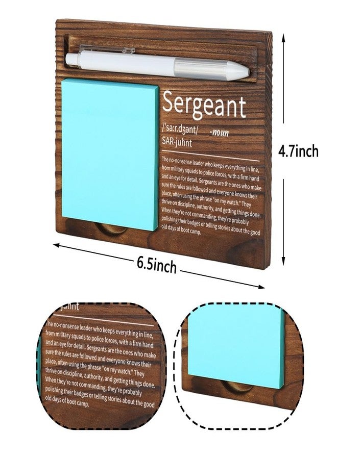 VYNWPDFLI Sergeant Office Decor, Military Leader Gift, Law Enforcement Desk Organizer, Discipline & Authority Recognition, Wooden Sticky Note Holder,LQQ53 - Image 5
