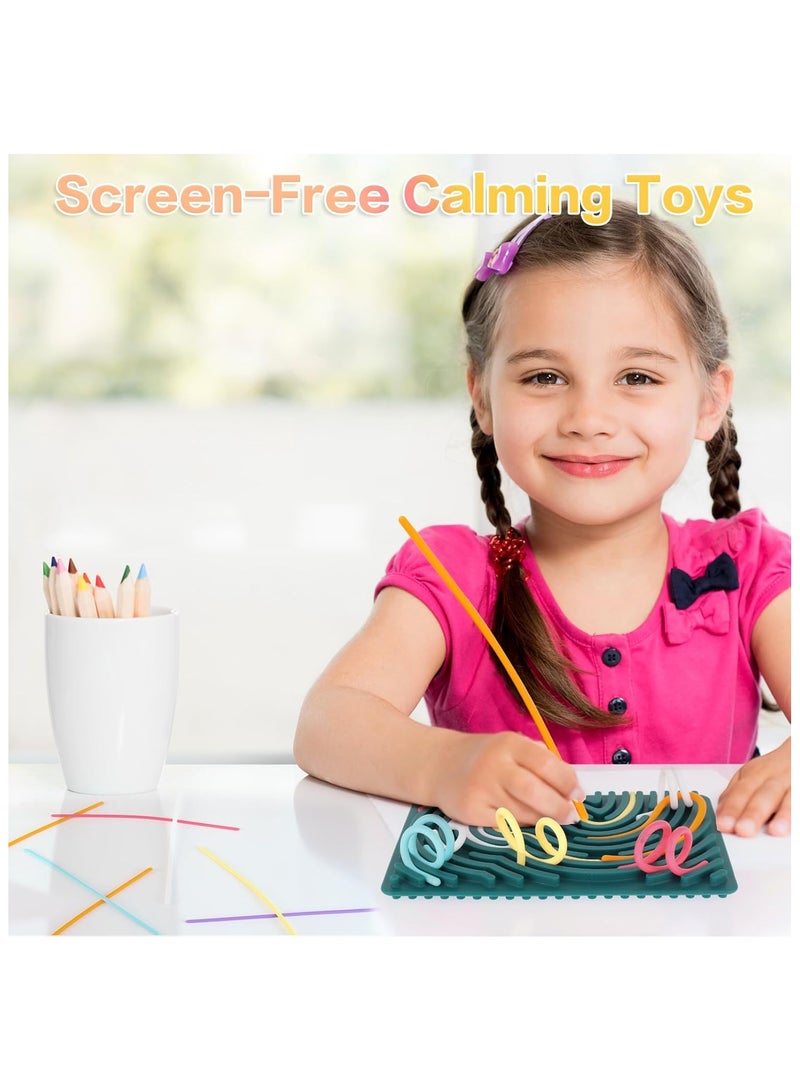 Soofam Sensory Activity Board, Silicone Sensory Fidget Game Toys, Double-Sided Sensory Toy for Autism ADHD for Children from 3 Years and Adults, with Travel Bag & 20 Accessories Cords  - Image 5