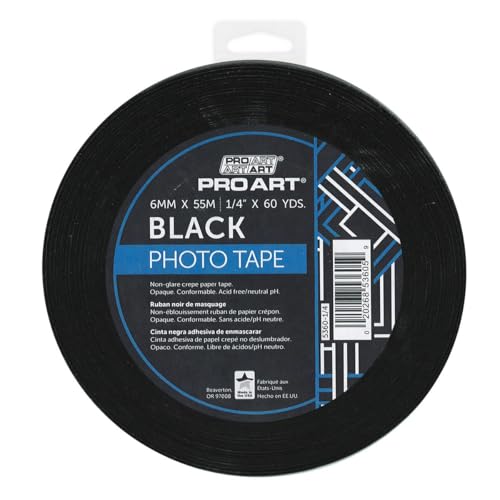 Pro Art Photo Tape, 1/4-inch x 60-Yard Roll, Black - Image 1
