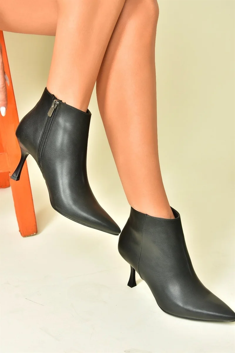 Fox Shoes Black Thin Heeled Pointed Toe Women's Boots N282102109
