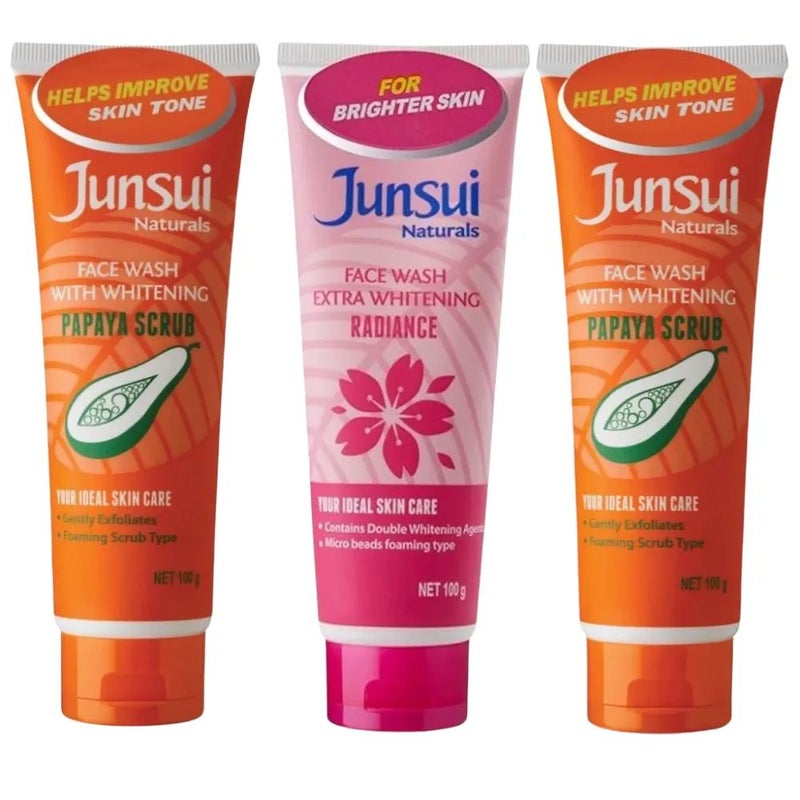 Junsui Assorted Scrub Face Wash- 3X100ml