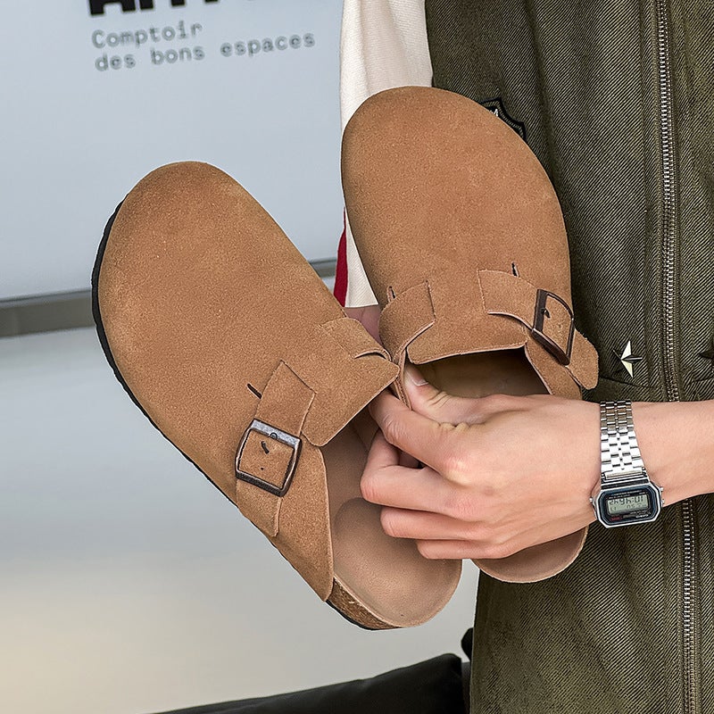 Cork-Soled Japanese-Style Thick-Soled Slippers 2025 Spring New Slippers Closed-Toe Classic Birkenstock Shoes Birkenstock Half Slippers - Image 2